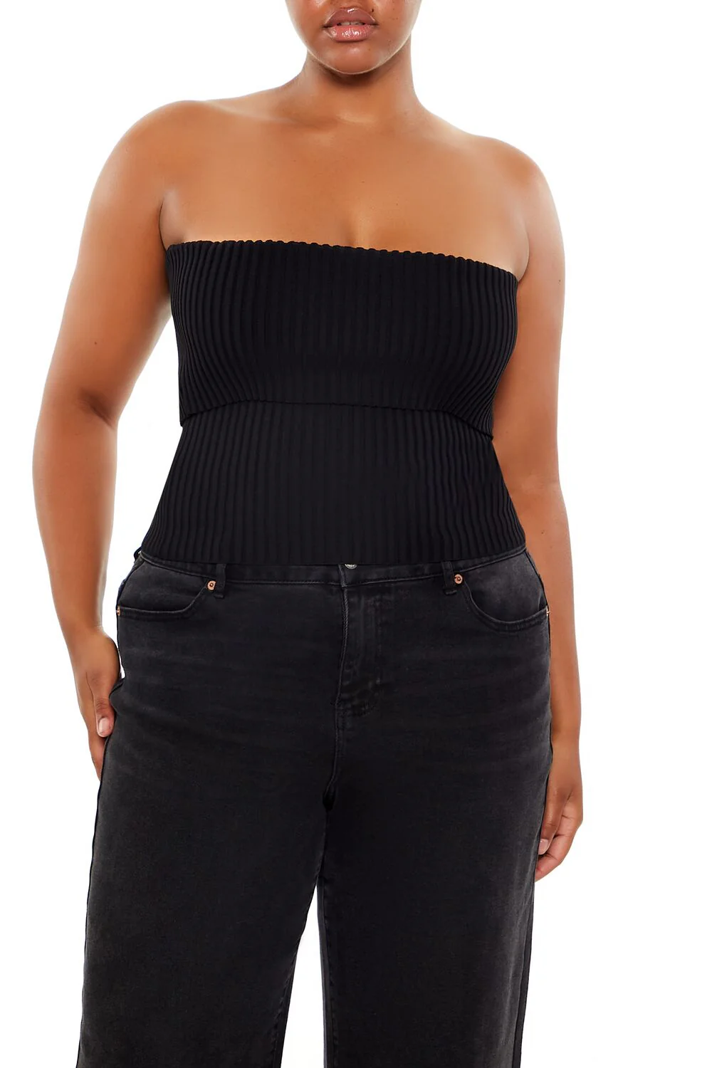 Ribbed Sweater-Knit Tube Top - Image 6