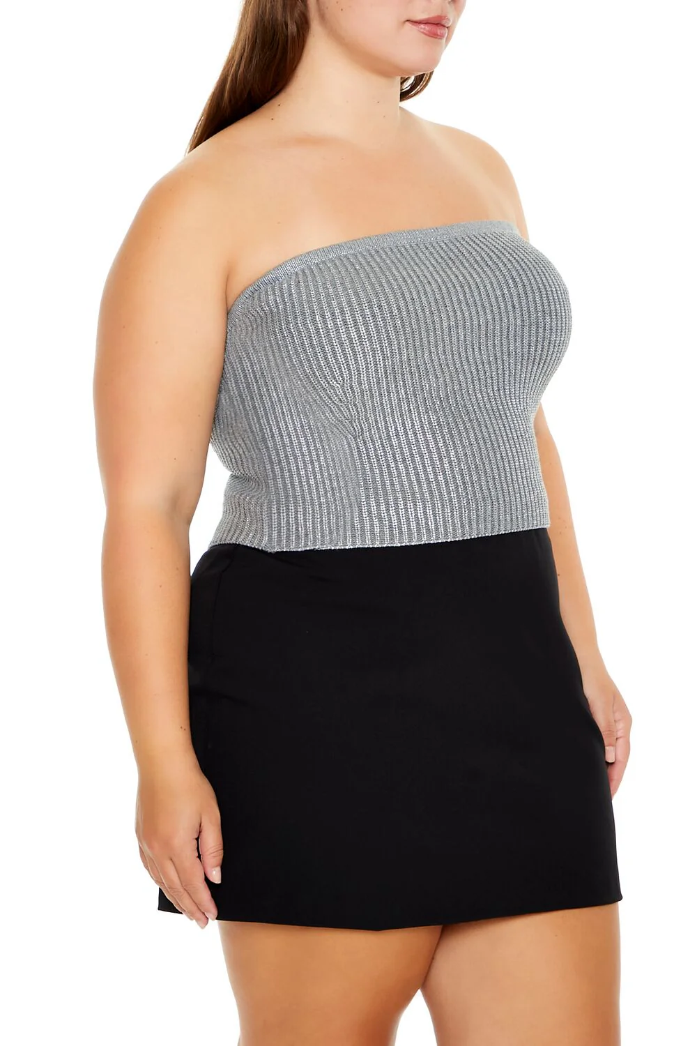 Plus Size Metallic Tube Top - Image 4