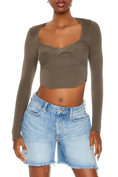 Twisted Sweater-Knit Crop Top - Image 6