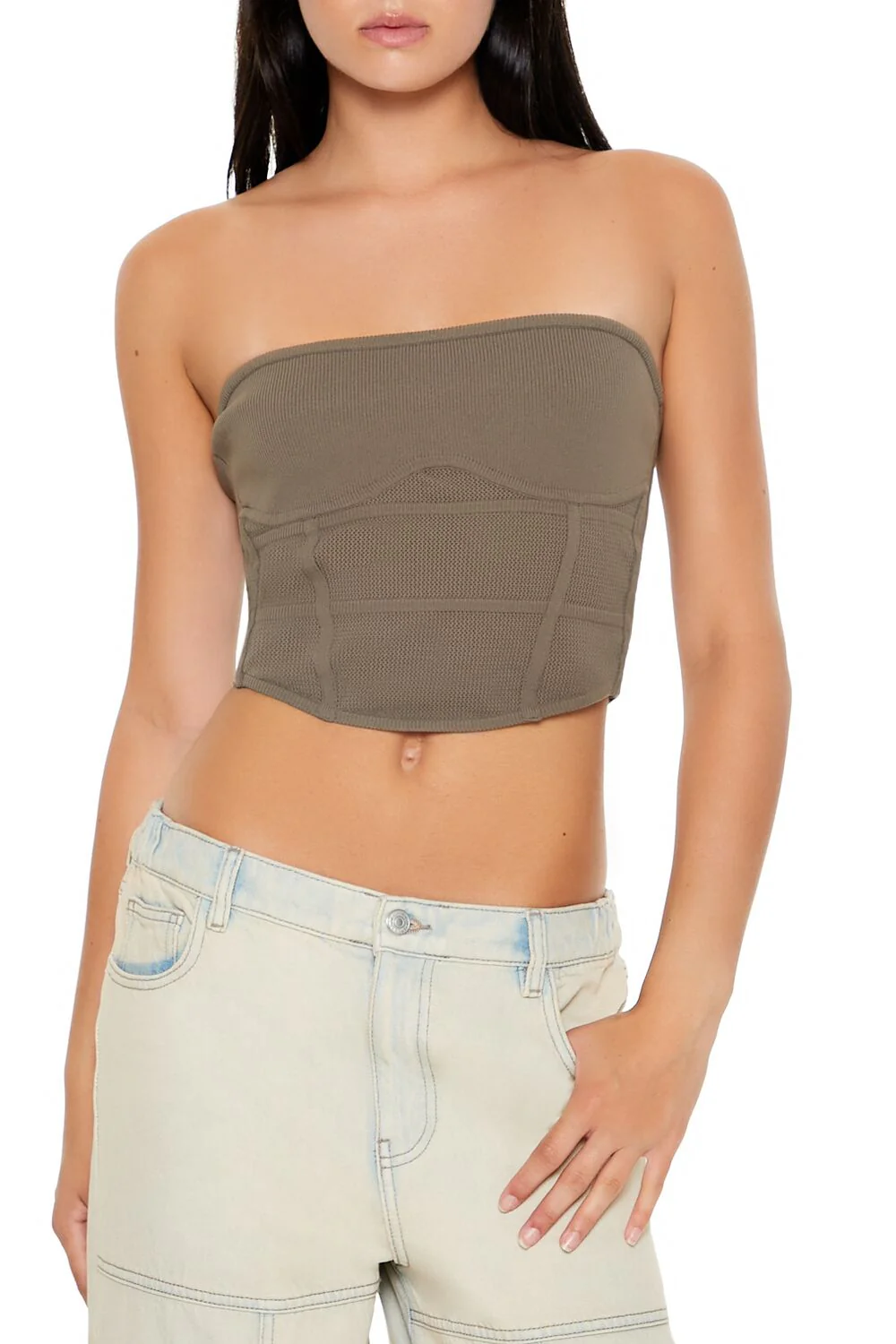 Sweater-Knit Tube Crop Top - Image 6