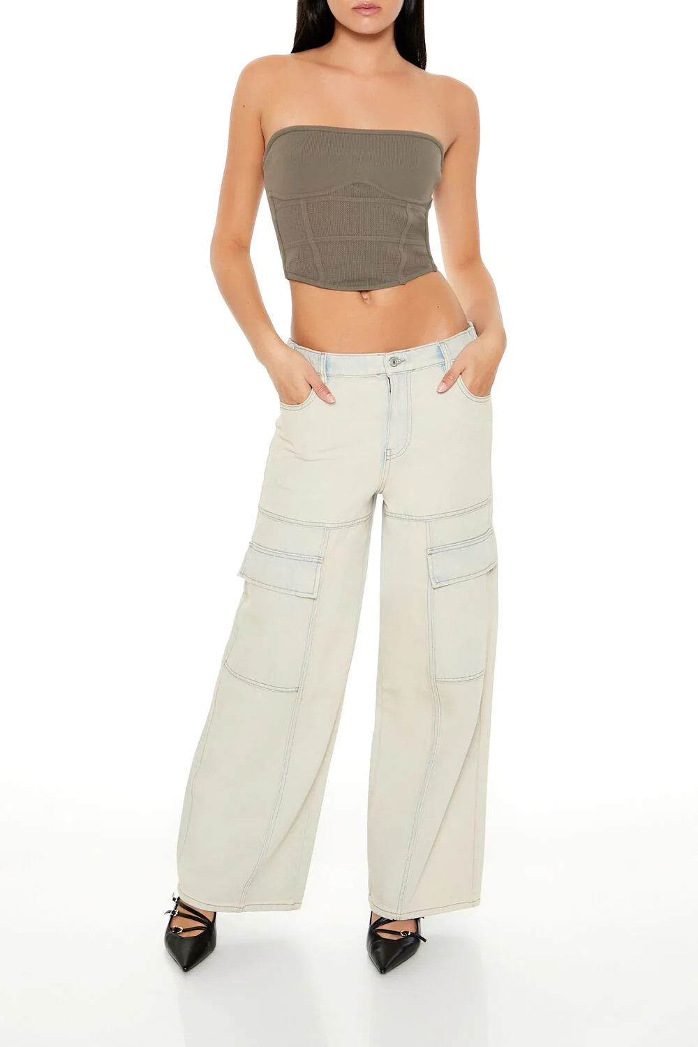 Sweater-Knit Tube Crop Top - Image 7
