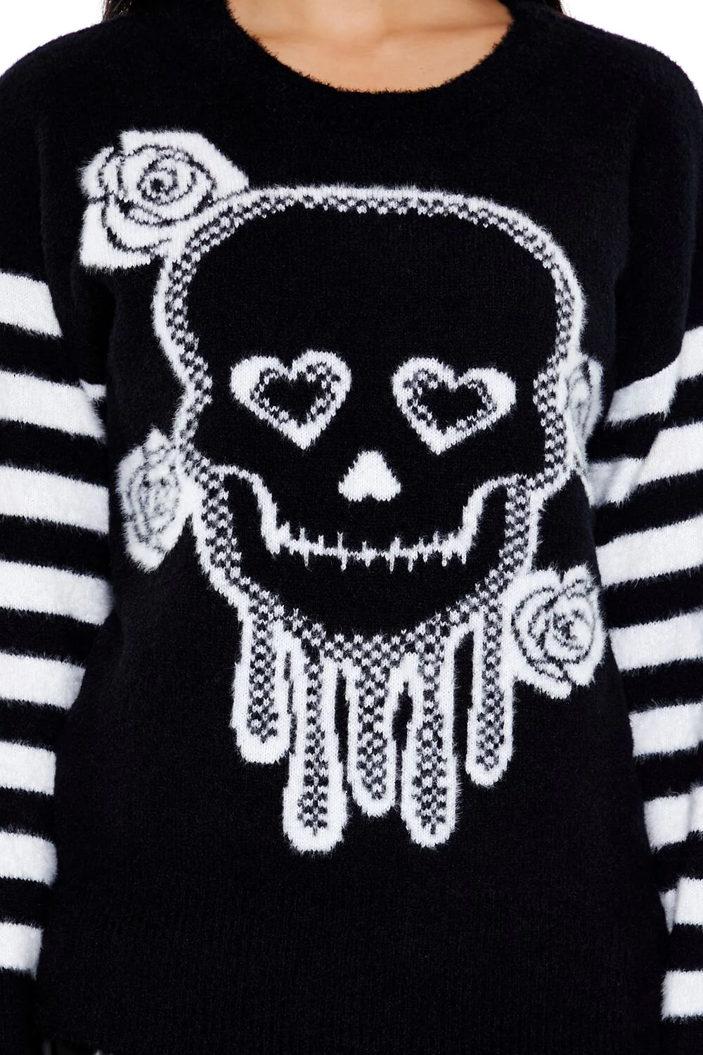 Floral Skull Graphic Sweater - Image 3