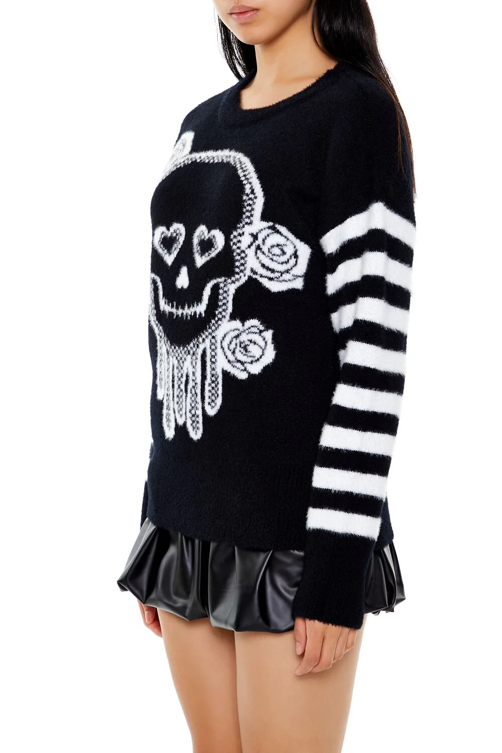 Floral Skull Graphic Sweater - Image 4