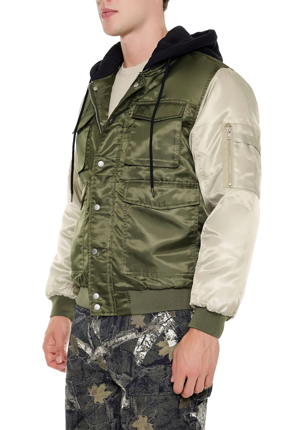 Colorblock Bomber Combo Jacket - Image 3