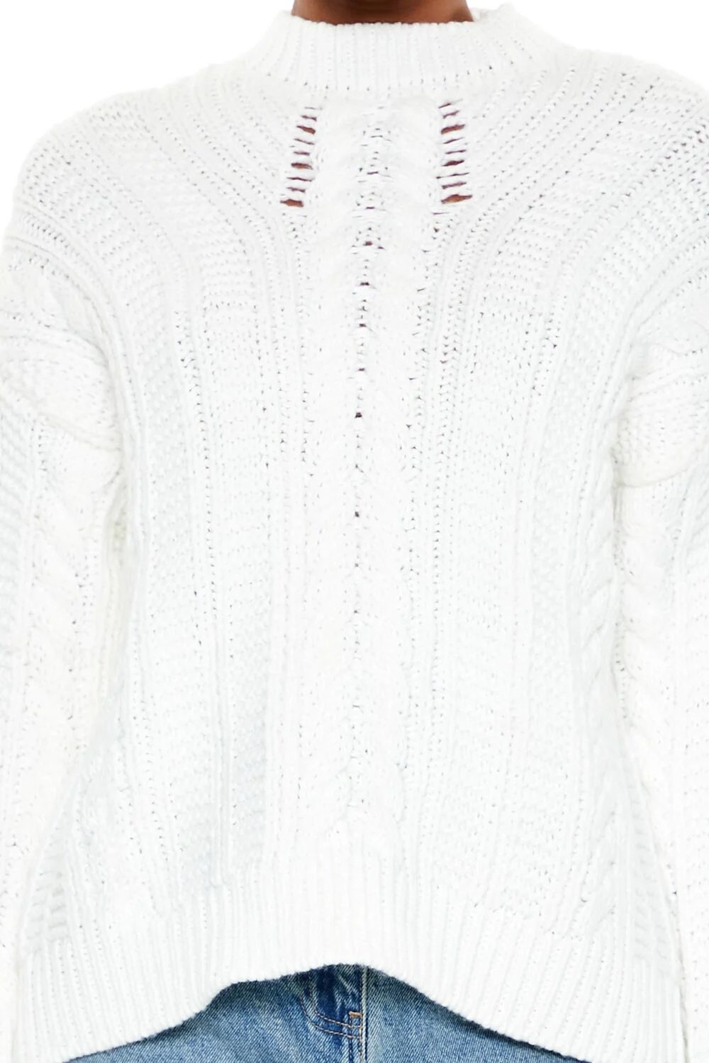 Lace-Back Cable Knit Sweater - Image 4