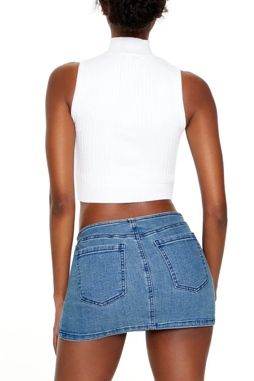 Ribbed Half-Zip Crop Top - Image 5