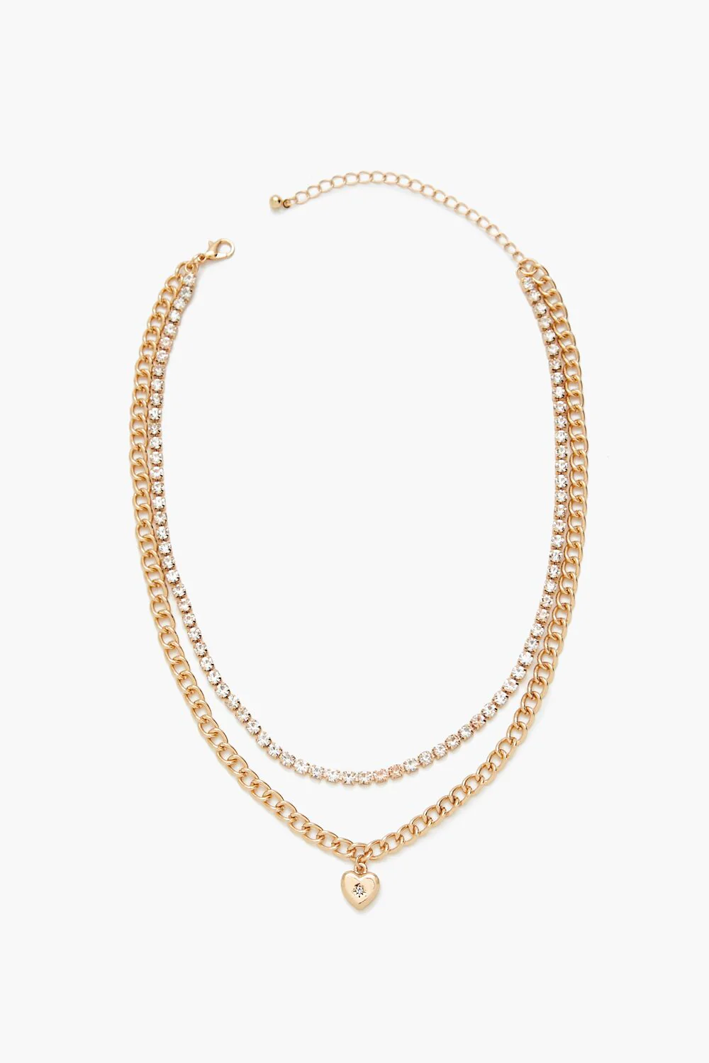 Layered Heart Charm Necklace - Image 2