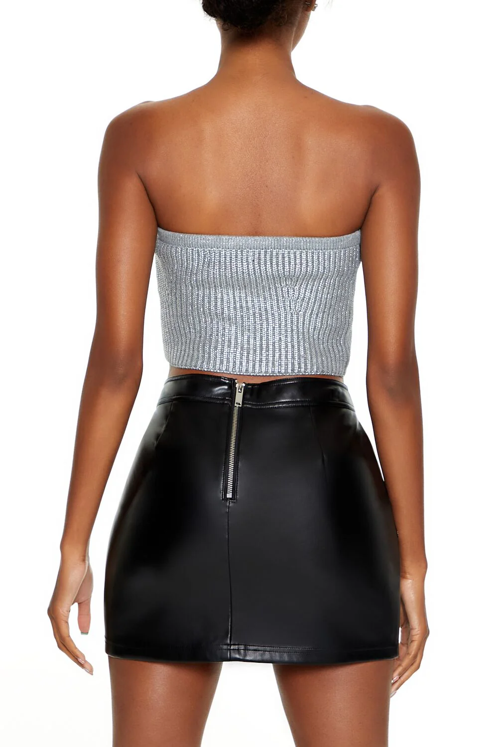 Metallic Sweater-Knit Tube Top - Image 5