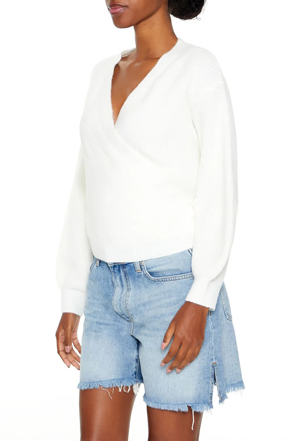 Drop-Sleeve Wrap Sweater - Image 4