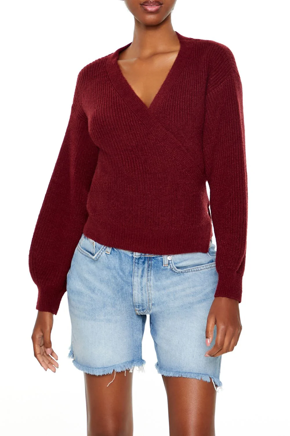 Drop-Sleeve Wrap Sweater - Image 6
