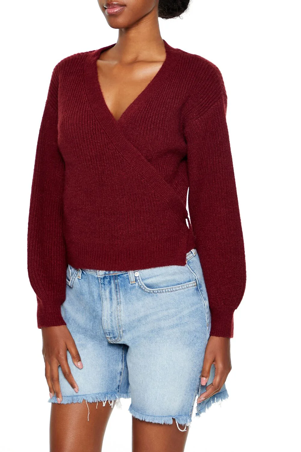 Drop-Sleeve Wrap Sweater - Image 9