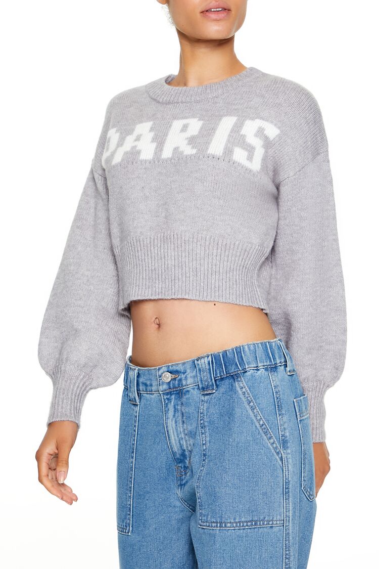 Paris Graphic Cropped Sweater - Image 4