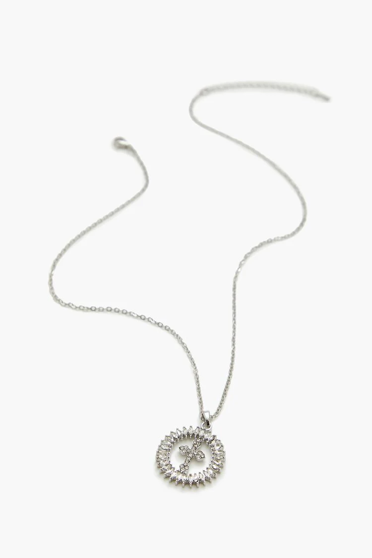 Faux Gem Cross Pendant Necklace - Image 5