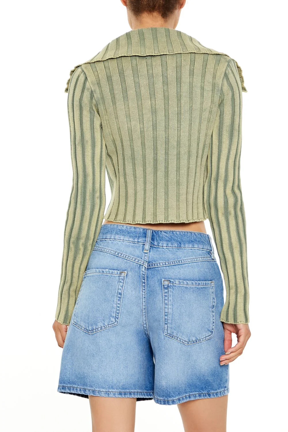 Cropped Zip-Up Sweater - Image 5