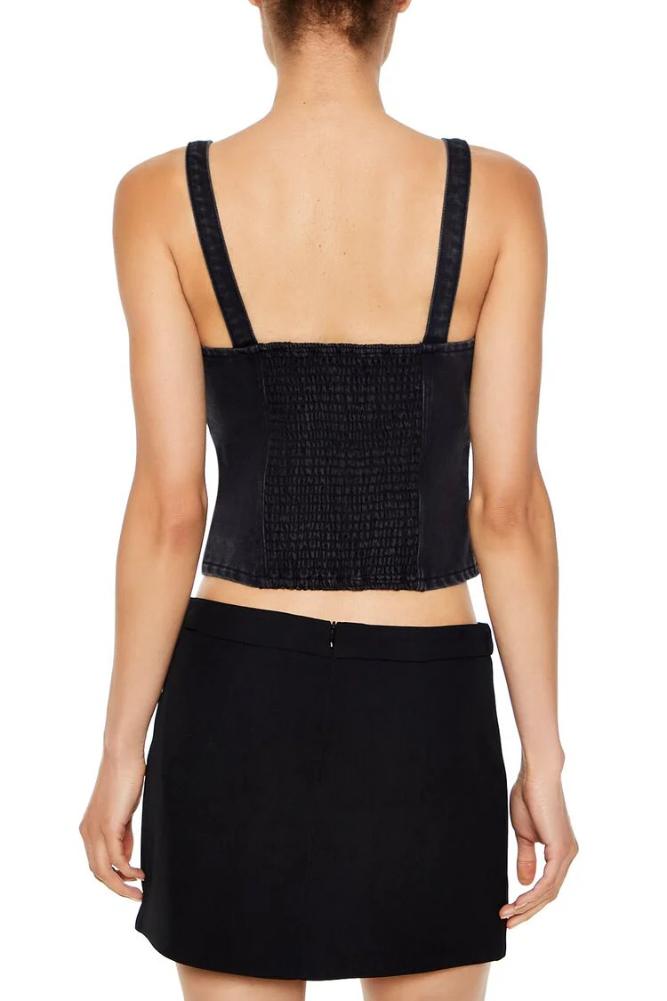 Denim Sweetheart Crop Top - Image 5