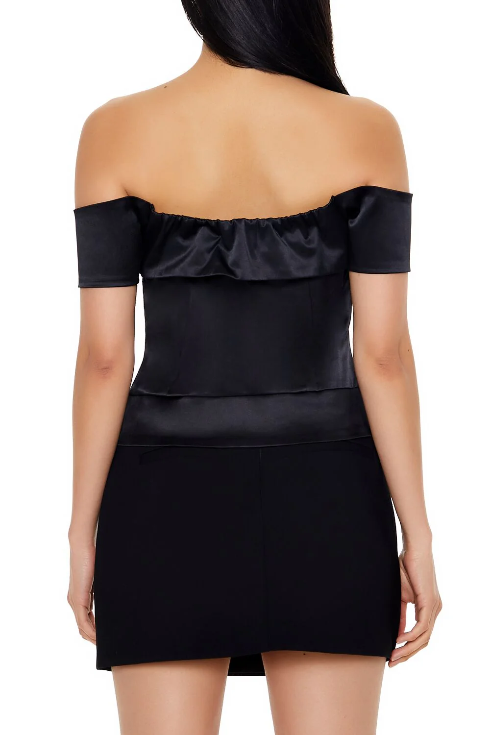 Satin Off-the-Shoulder Crop Top - Image 5