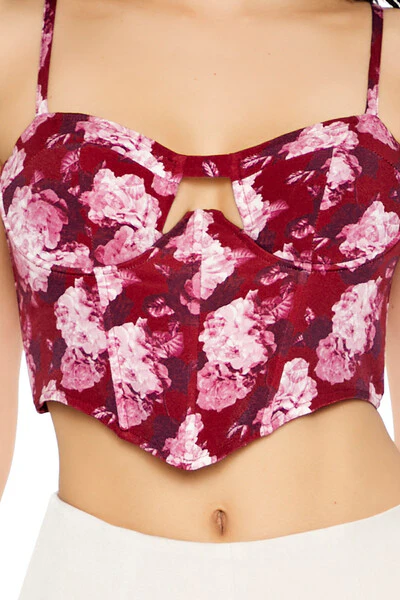 Floral Print Corset Cropped Cami - Image 3