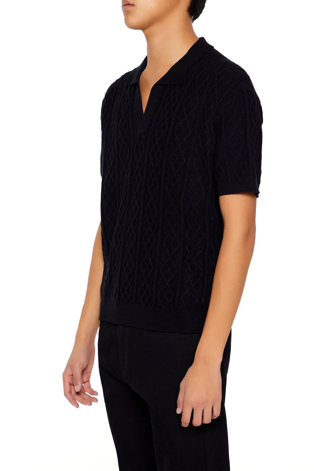 Geo Sweater-Knit Polo Shirt - Image 3