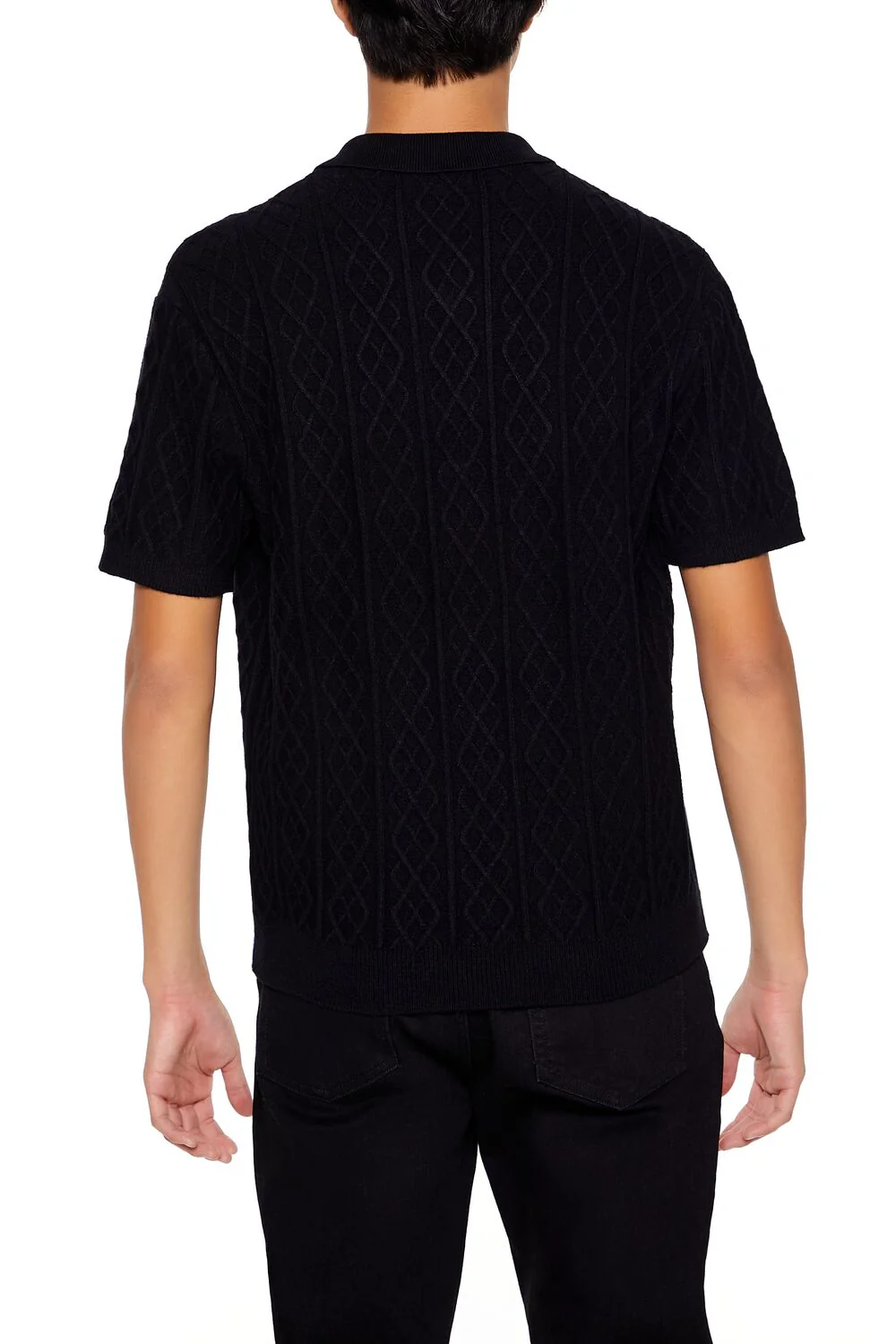Geo Sweater-Knit Polo Shirt - Image 4