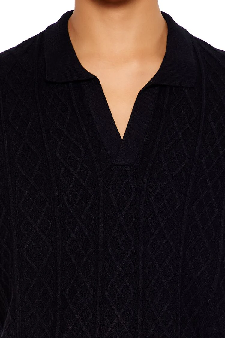 Geo Sweater-Knit Polo Shirt - Image 5
