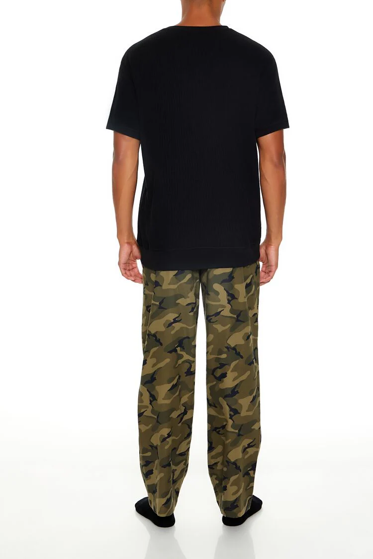 Camo Print Flannel Pajama Pants - Image 4
