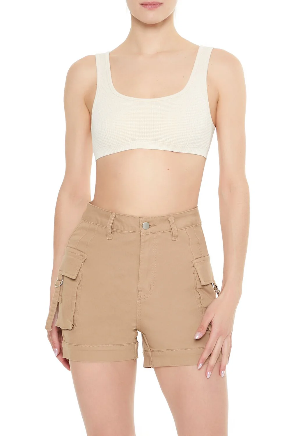 High-Rise Utility Cargo Shorts - Image 4