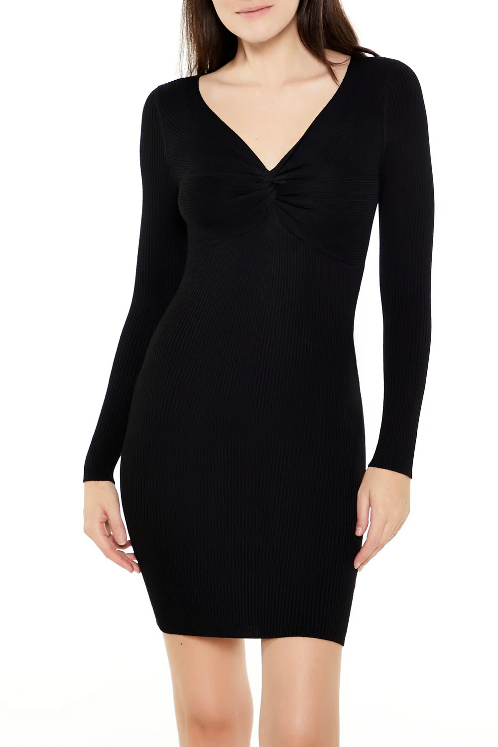 Twist-Front Mini Sweater Dress - Image 2