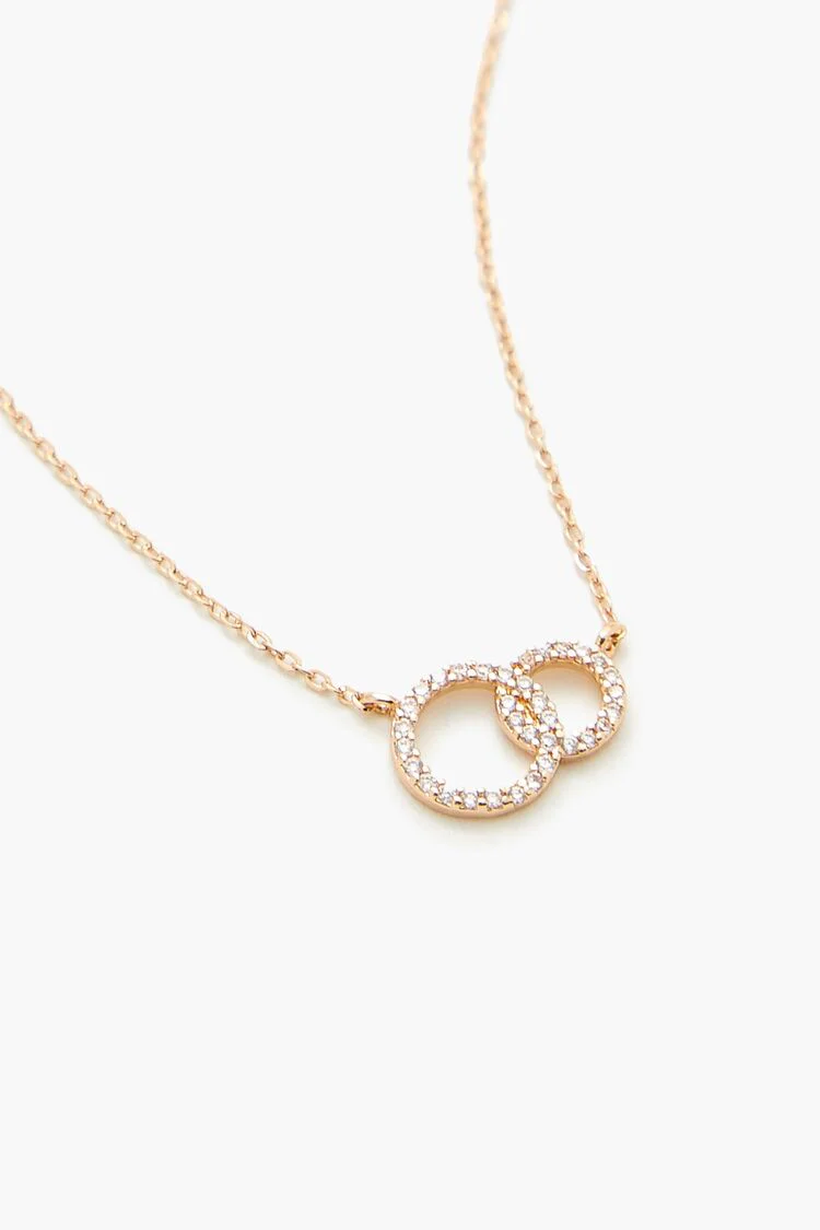 Rhinestone Hoop Charm Necklace - Image 3