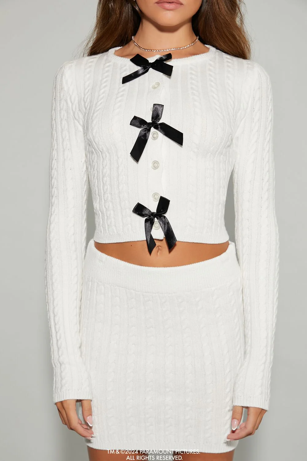 Mean Girls Bow Cardigan Sweater - Image 3