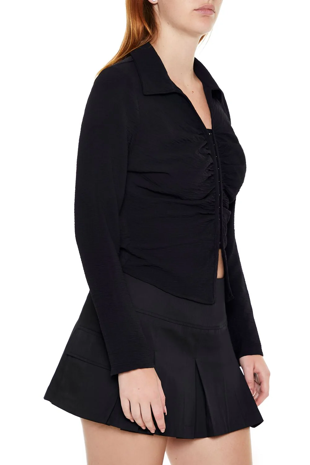 Textured Hook-and-Eye Crop Top - Image 4