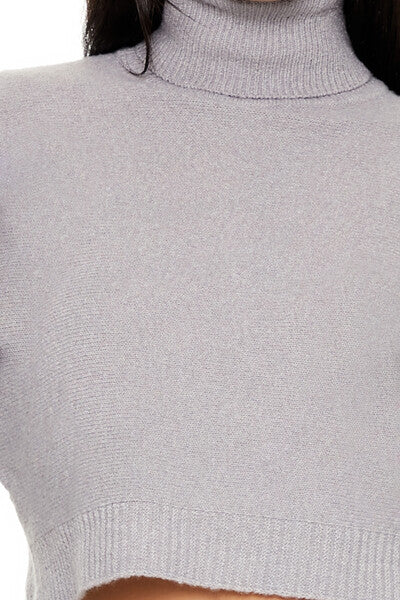 Cropped Turtleneck Sweater - Image 3