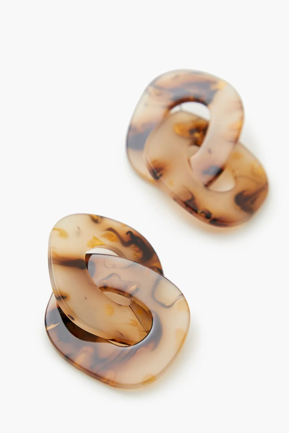 Marble Curb Chain Drop Earrings - Image 2