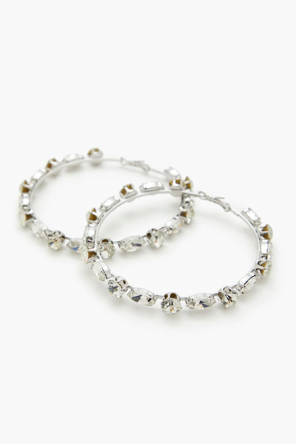 Faux Gem Hoop Earrings - Image 2