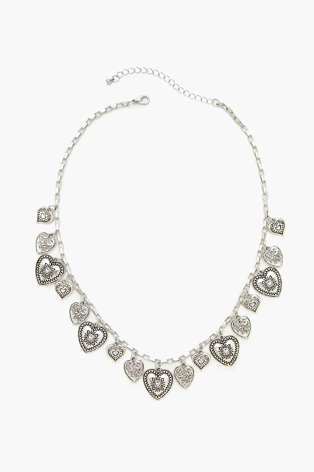 Etched Heart Charm Necklace - Image 2