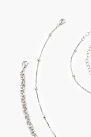 Curb & Ball Chain Necklace Set - Image 3