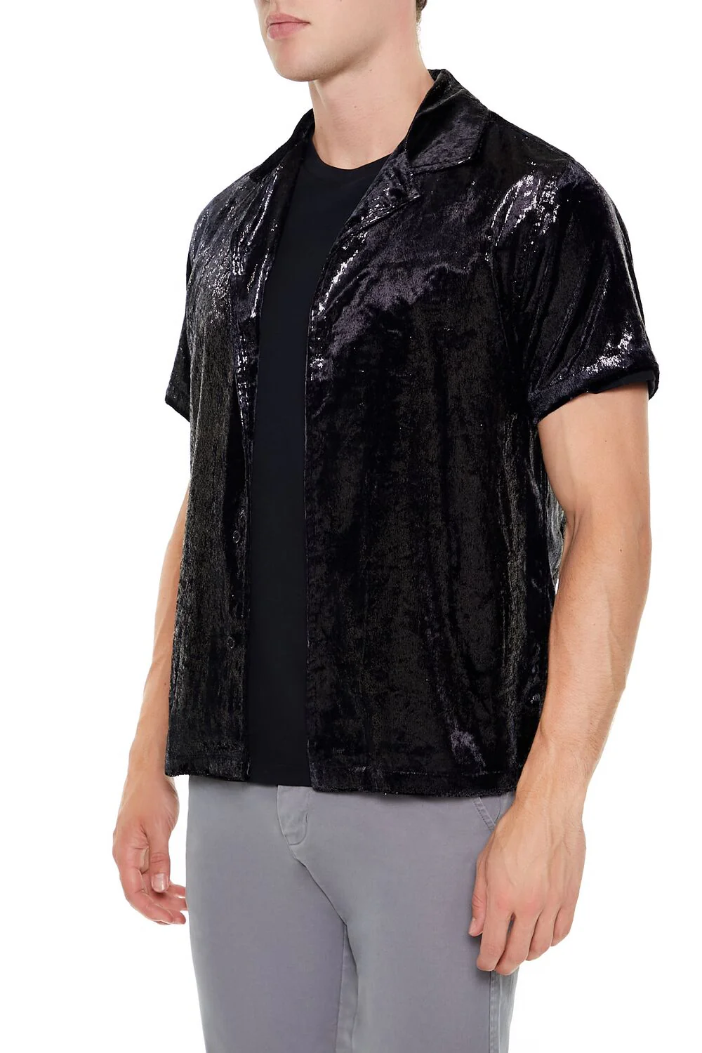 Textured Cuban Collar Shirt - Image 3