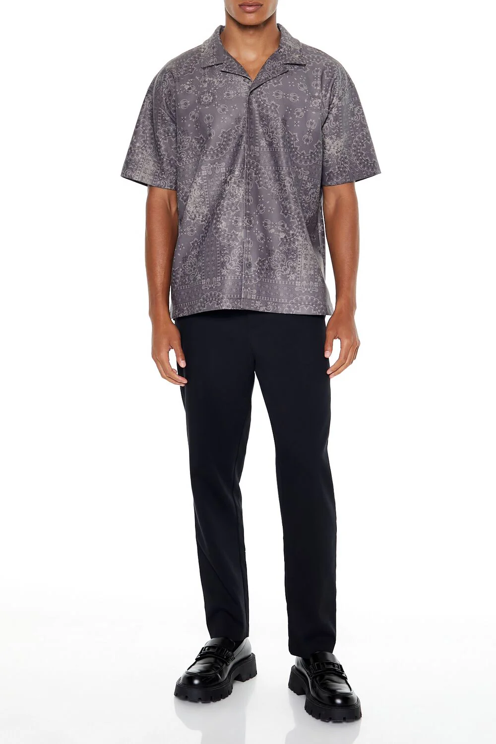 Paisley Print Faux Leather Shirt - Image 2