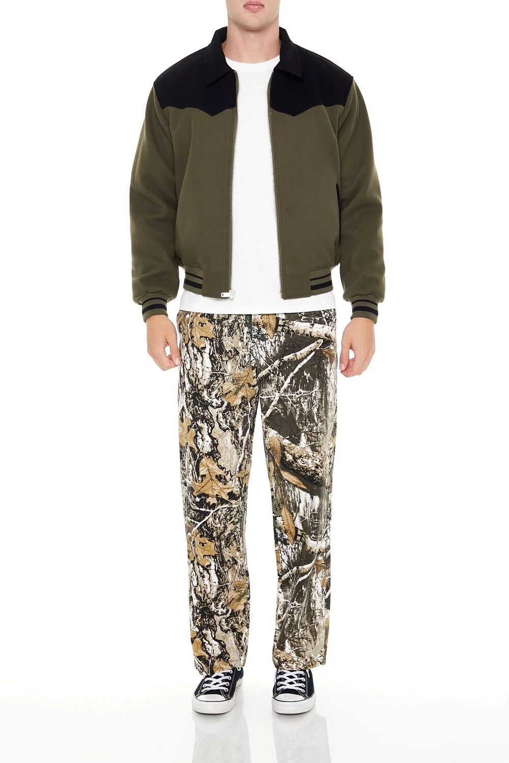Colorblock Zip-Up Bomber Jacket - Image 2