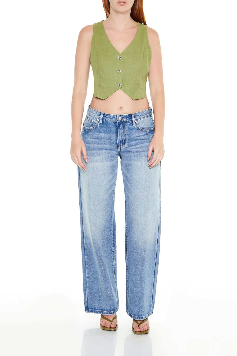 Cropped V-Neck Vest - Image 2