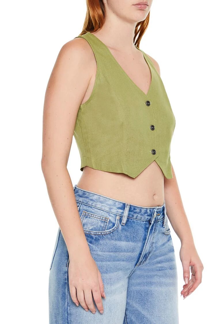 Cropped V-Neck Vest - Image 4