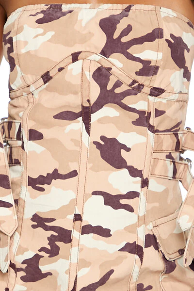 Camo Bustier Tube Mini Dress - Image 5