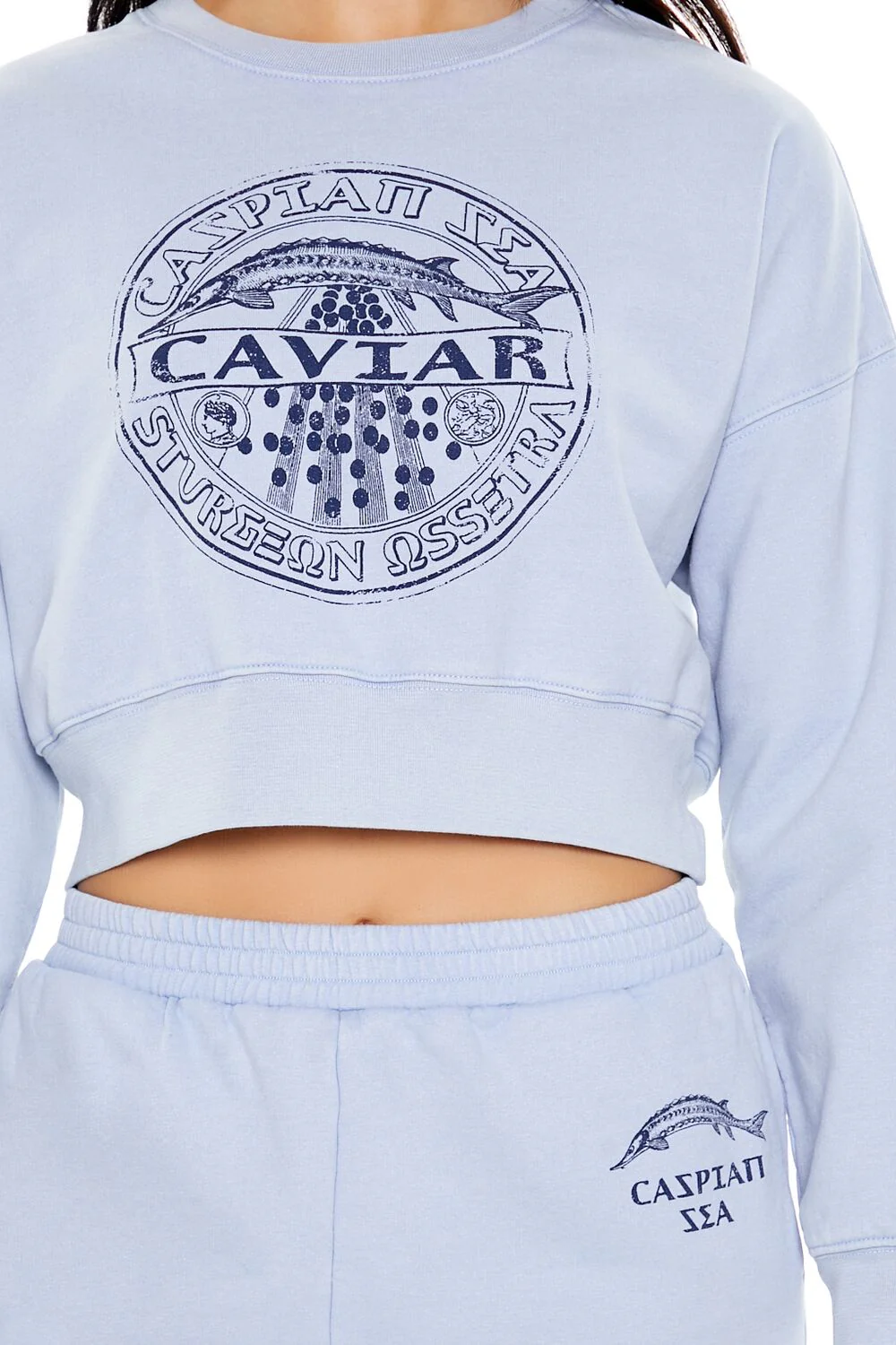 Caviar Graphic Cropped Pullover - Image 3