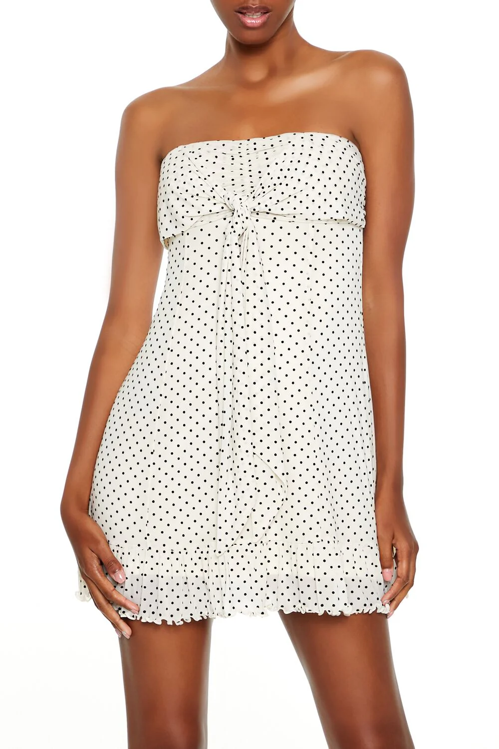 Strapless Polka Dot Mini Dress - Image 2