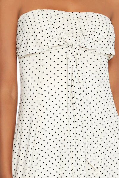 Strapless Polka Dot Mini Dress - Image 5