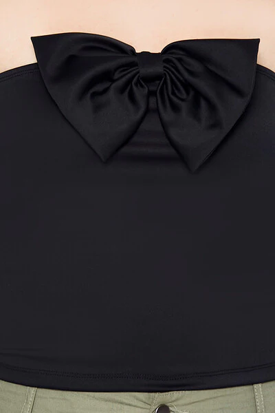 Scuba Knit Bow Tube Top - Image 3