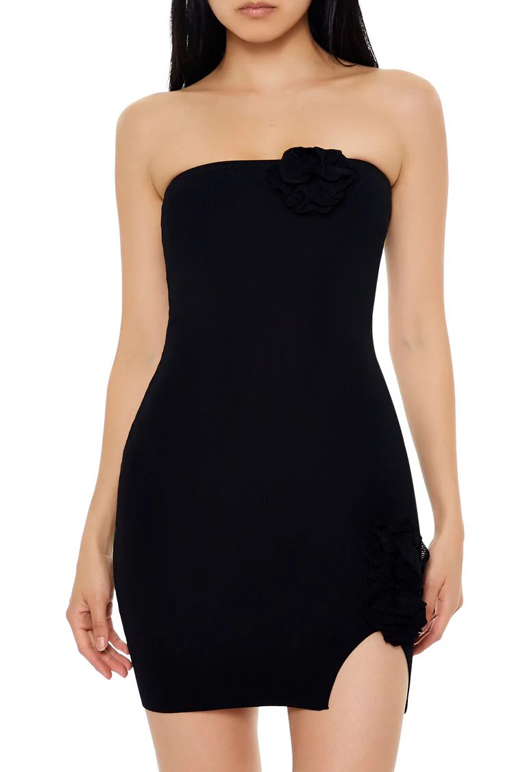 Rosette Tube Mini Sweater Dress - Image 2