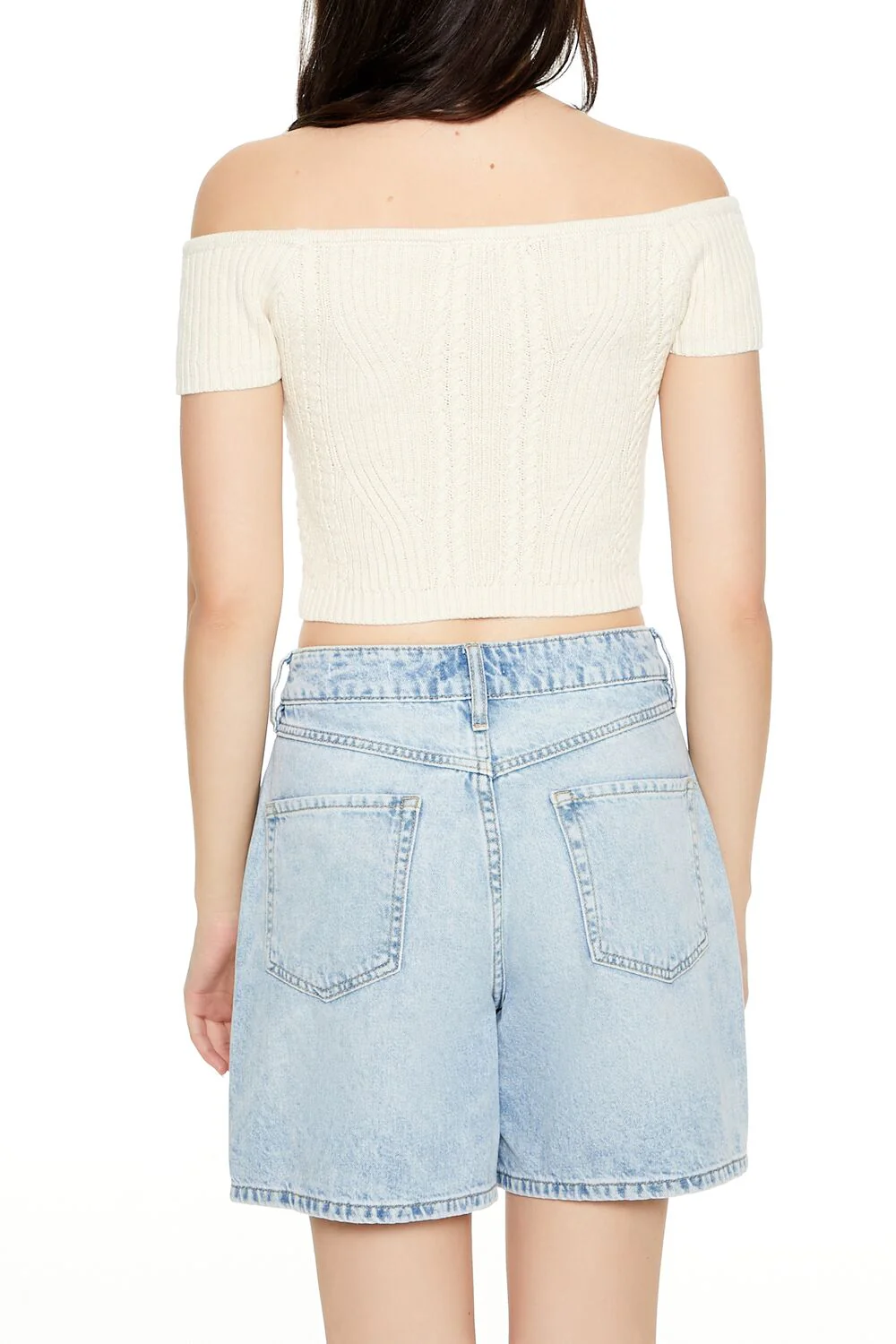 Sweater-Knit Off-the-Shoulder Crop Top - Image 5