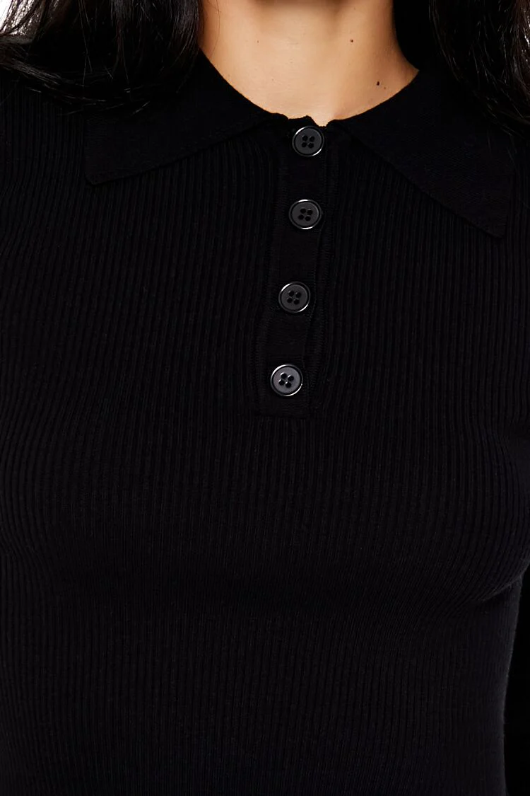 Ribbed Knit Cropped Sweater - Image 3