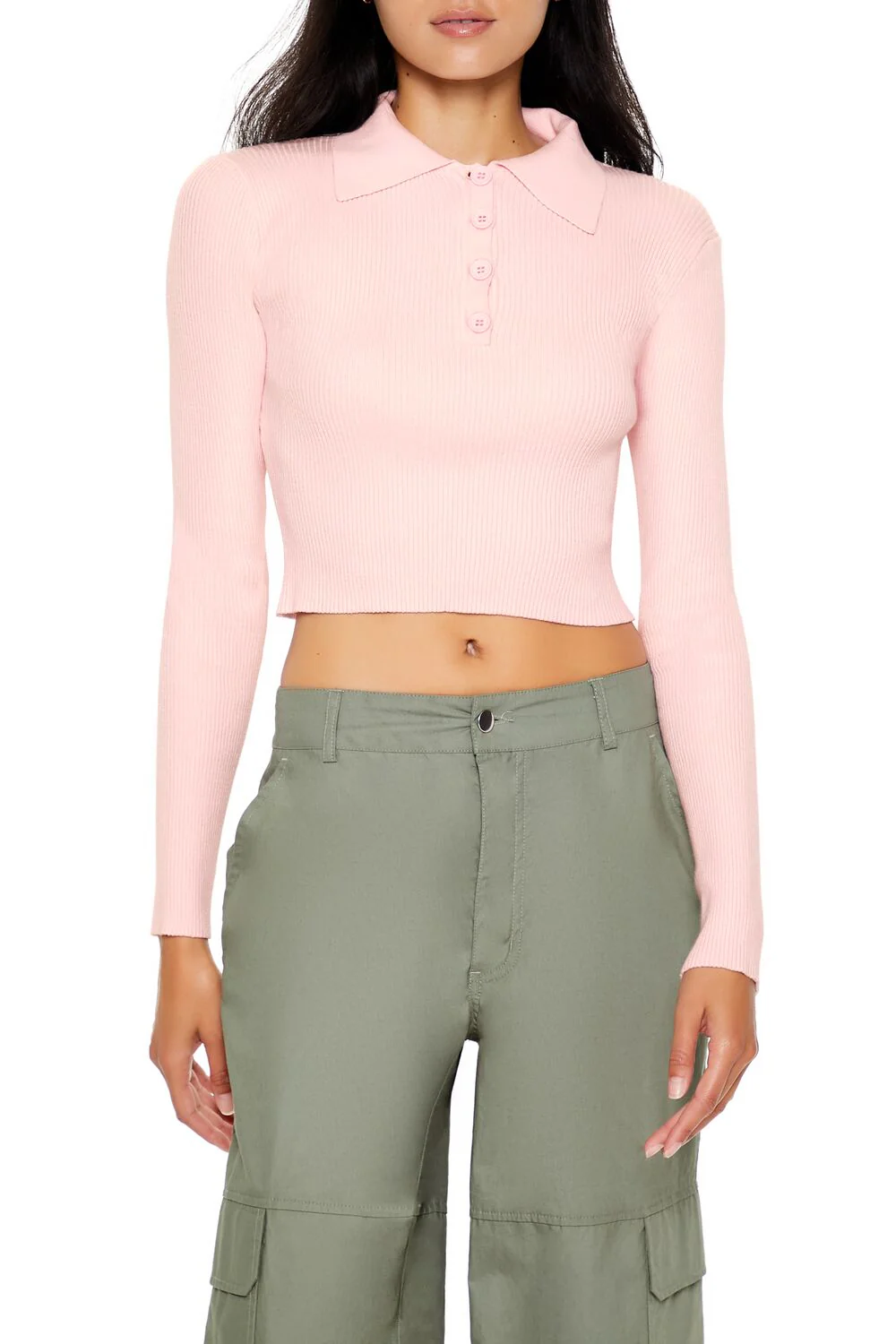 Ribbed Knit Cropped Sweater - Image 6