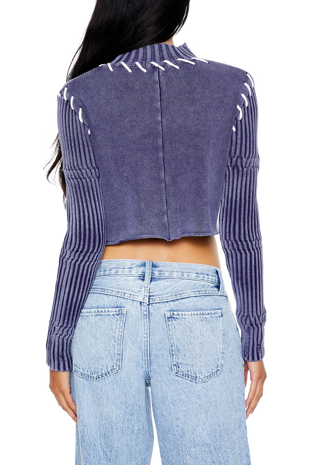 Whipstitched Cropped Sweater - Image 5